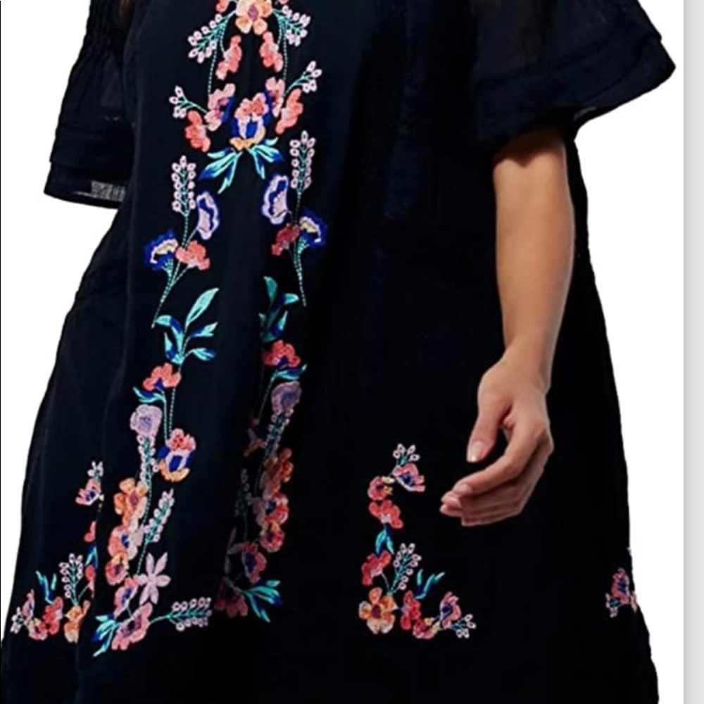 Embroidered floral dress.